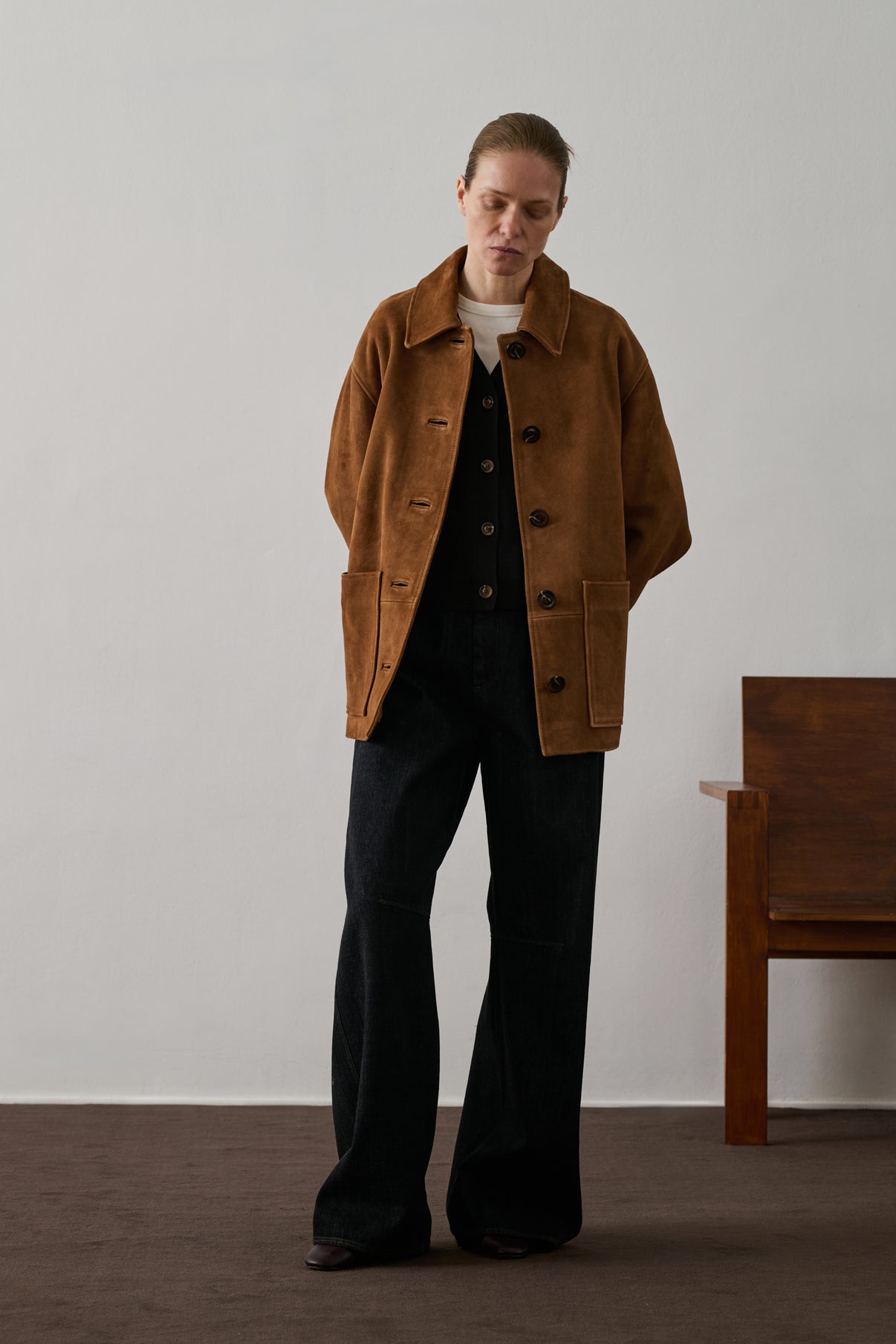 Cardigan Idem - Chocolat - Laine - Femme vue 4