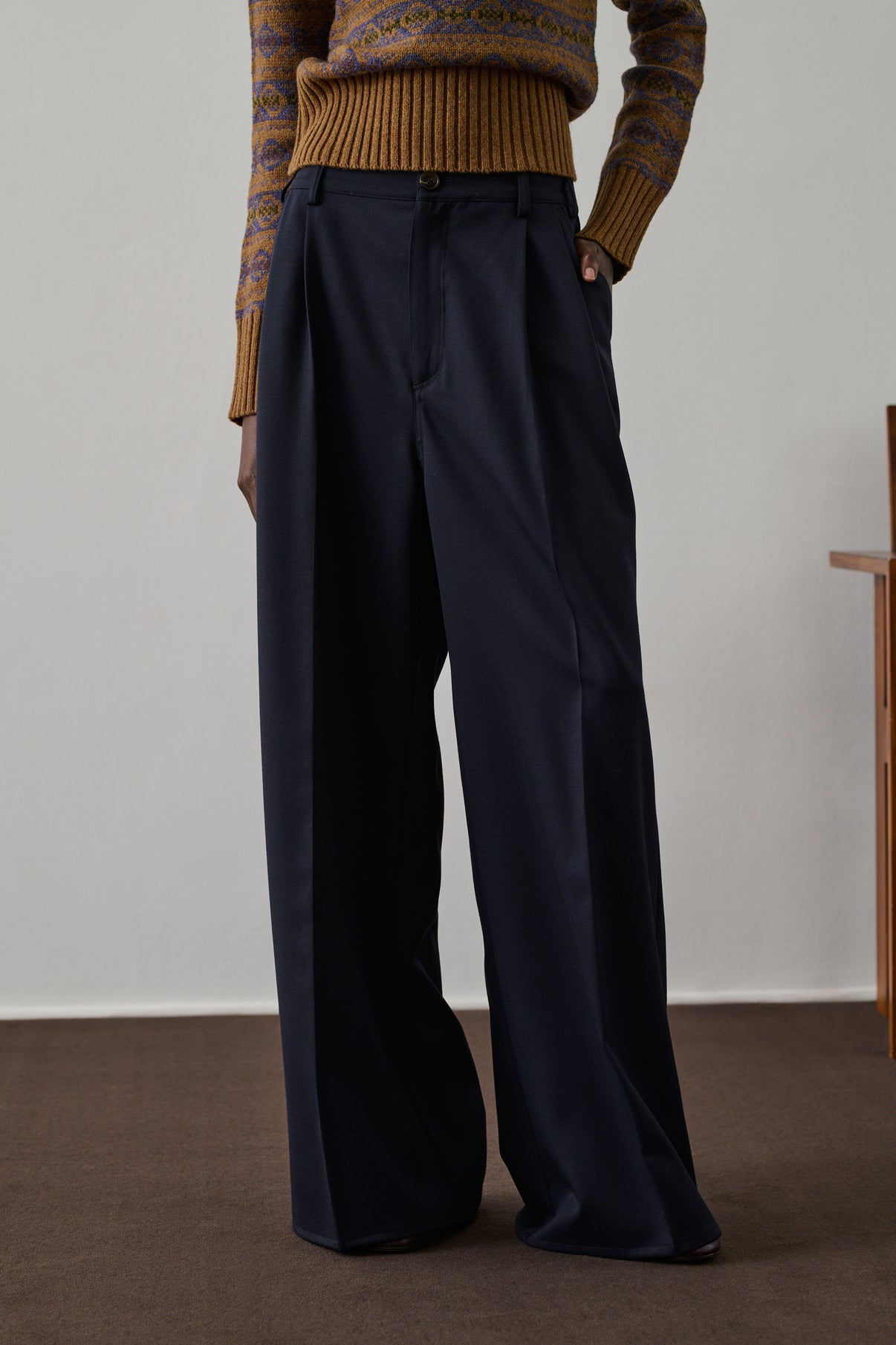 Pantalon Frejus - Bleu Nuit - Laine - Femme vue 3